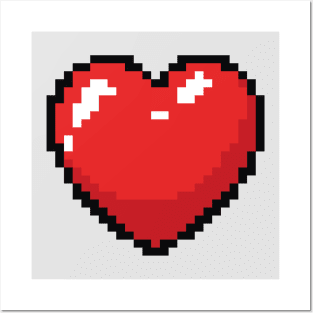 Pixel Heart - Valentines Day Love Posters and Art